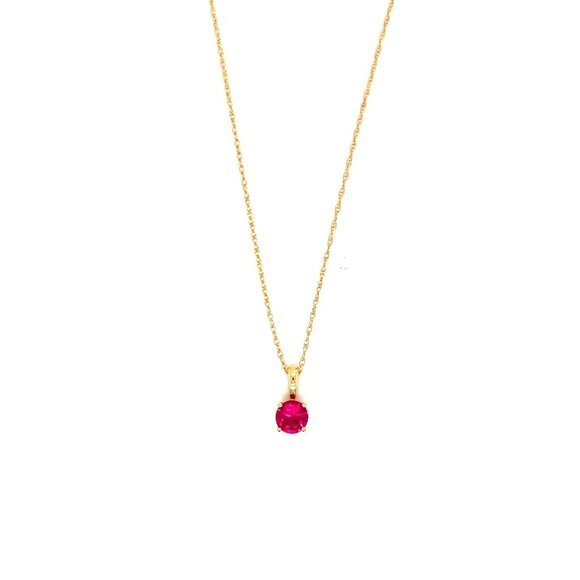 14K Gold Ruby Necklace - Picture 1 of 7
